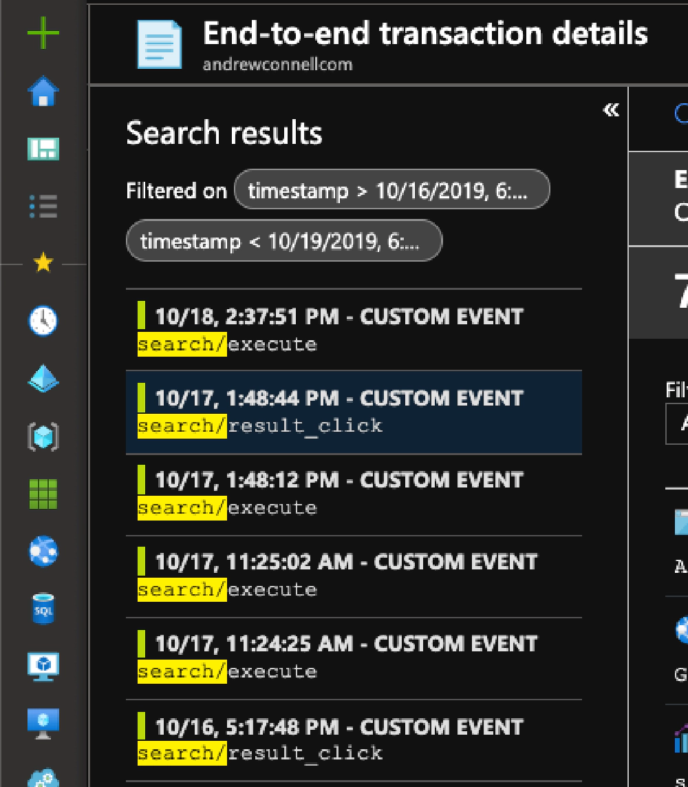 Azure App Insights - Event List Azure App Insights - Event List
