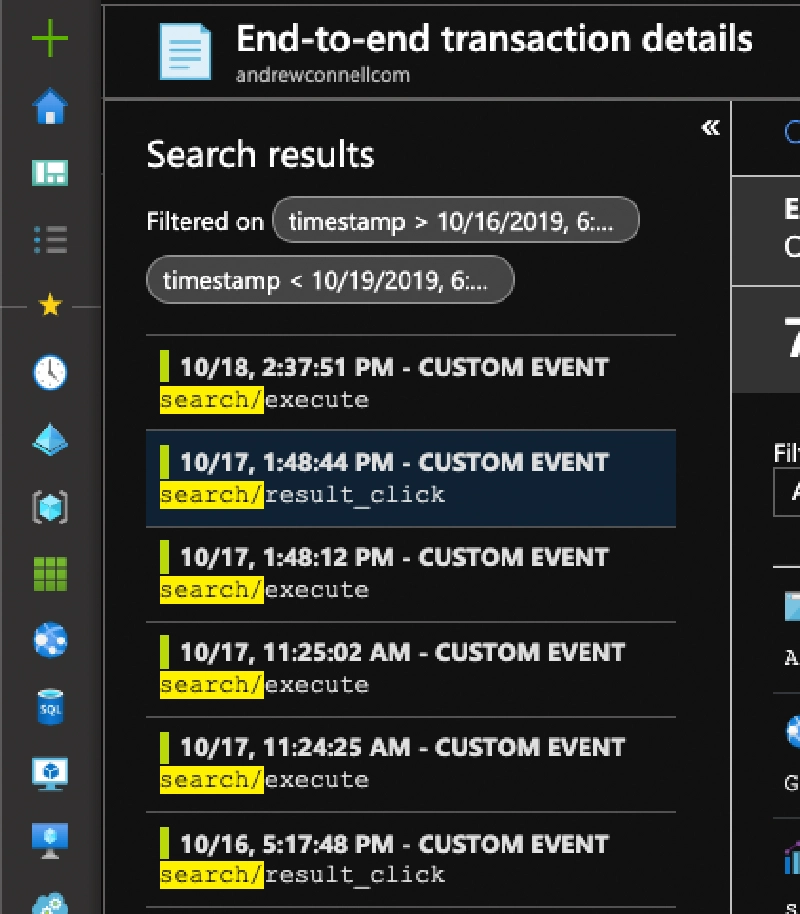 Azure App Insights - Event List