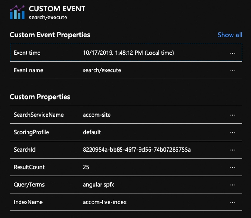 Azure App Insights - Search Execute Details