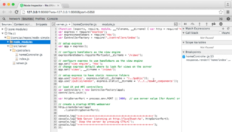 Node debugging tools in Chrome Node debugging tools in Chrome