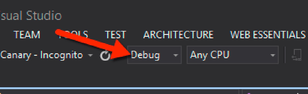 Visual Studio's Debug button