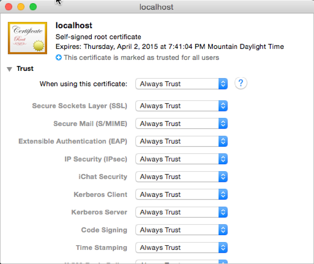 Create Self-Signed Certs on MacOS