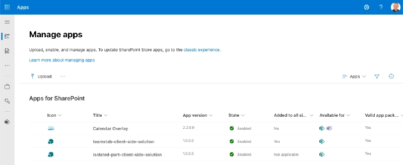 New App Catalog modern experience
