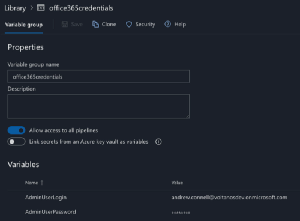 Azure Pipeline variable group Azure Pipeline variable group