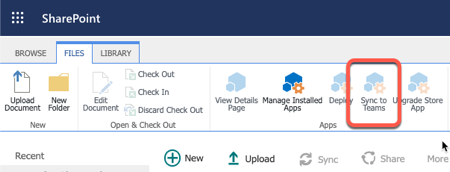 SharePoint Online - Tenant App Catalog - Sync to Teams button