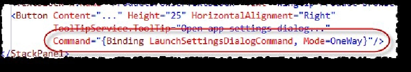 Binding a comment to control's command property