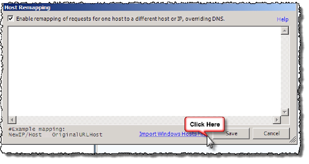 Host Remapping dialog