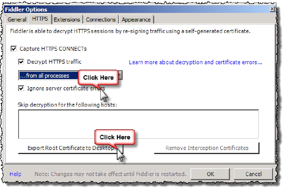 Ignore server certificate errors