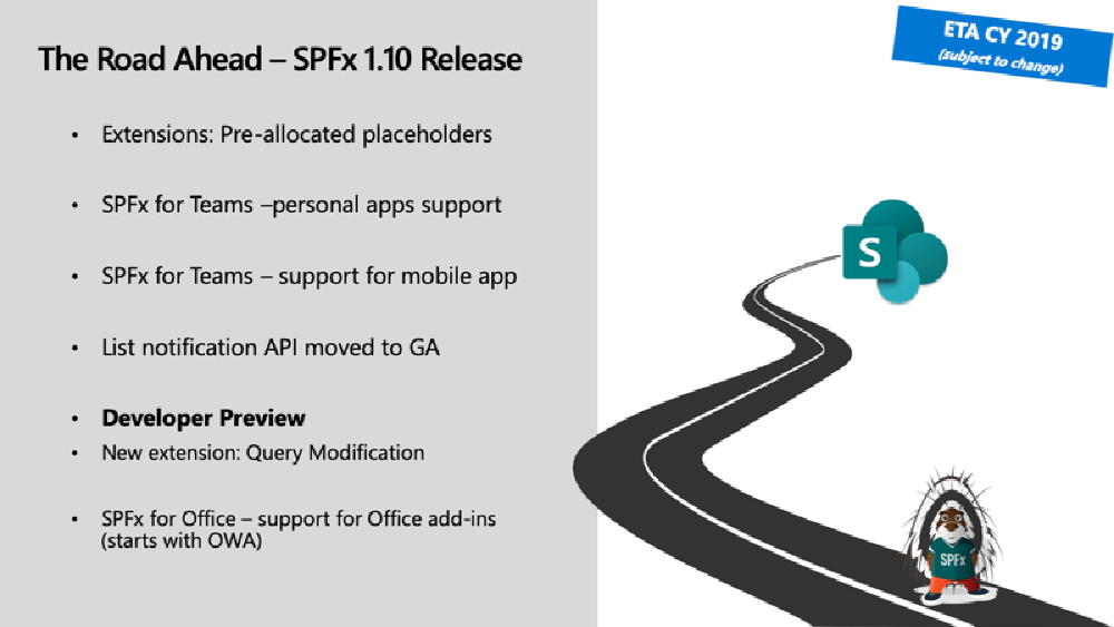 Coming soon for SPFx in v1.10 Coming soon for SPFx in v1.10