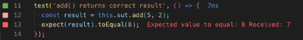 Wallaby.js displaying test error text Wallaby.js displaying test error text