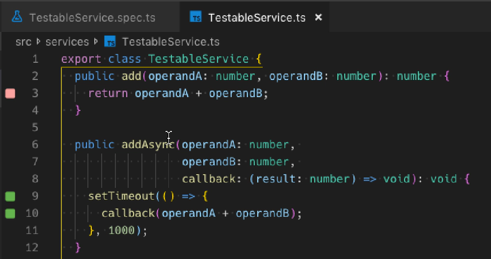 Wallaby.js showing a failing test Wallaby.js showing a failing test