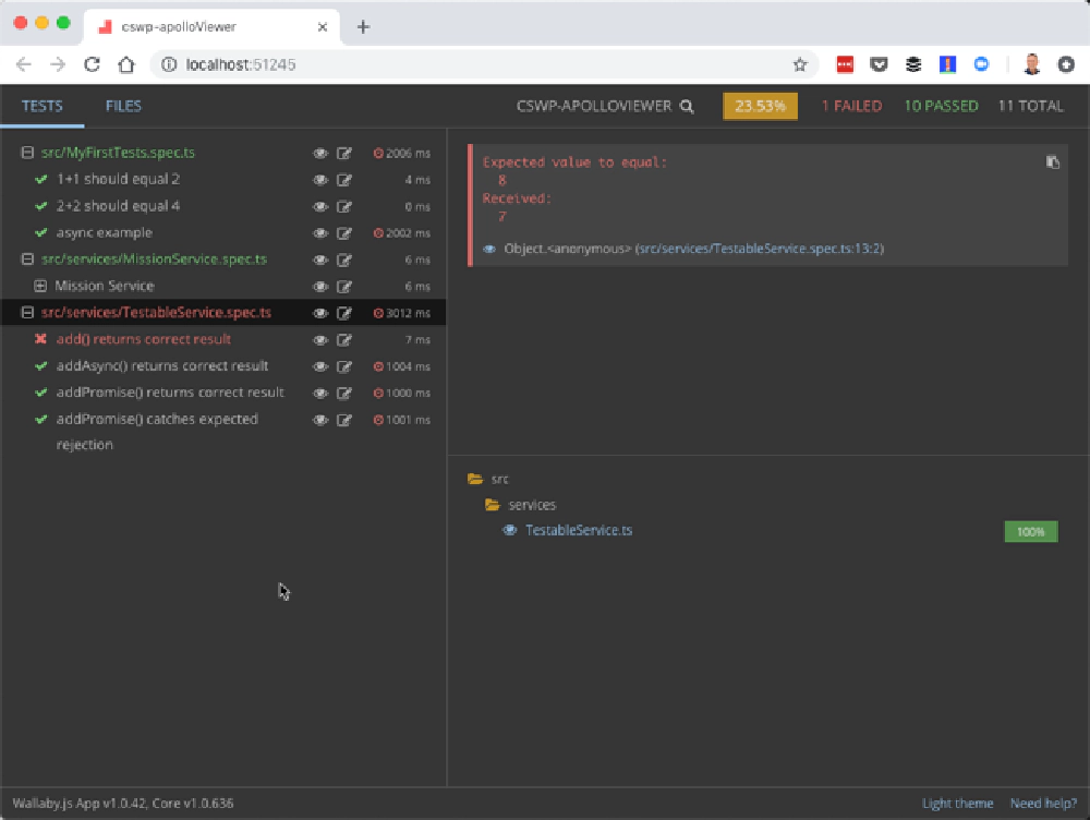 Wallaby.js test browser app Wallaby.js test browser app