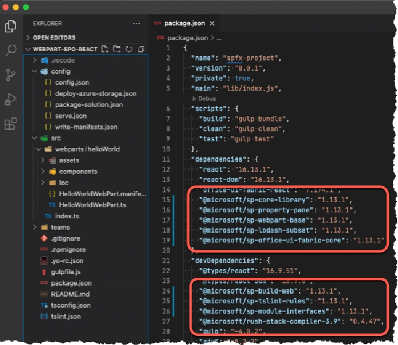 SharePoint Framework React Web Part projects created using the SPFx generator 1.13.1