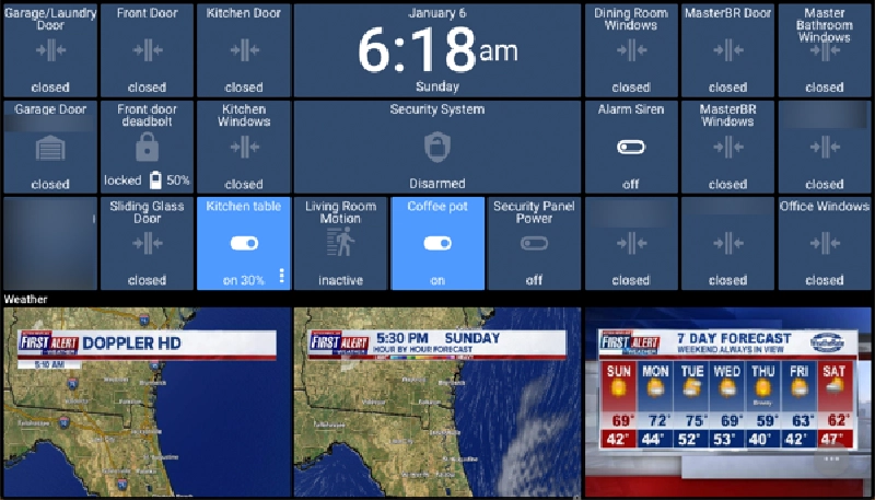 Smart Home Monitor with Action Tiles Smart Home Monitor with Action Tiles