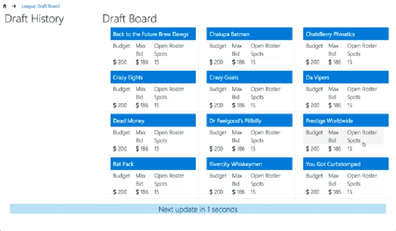 Office UI Fabric - Draft Board