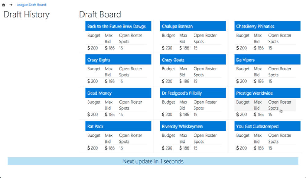 Office UI Fabric - Draft Board