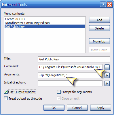 Creating an external tool in Visual Studio 2005 Creating an external tool in Visual Studio 2005