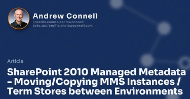 SharePoint 2010 Managed Metadata - Moving/Copying MMS Instances / Term Stores between Environments